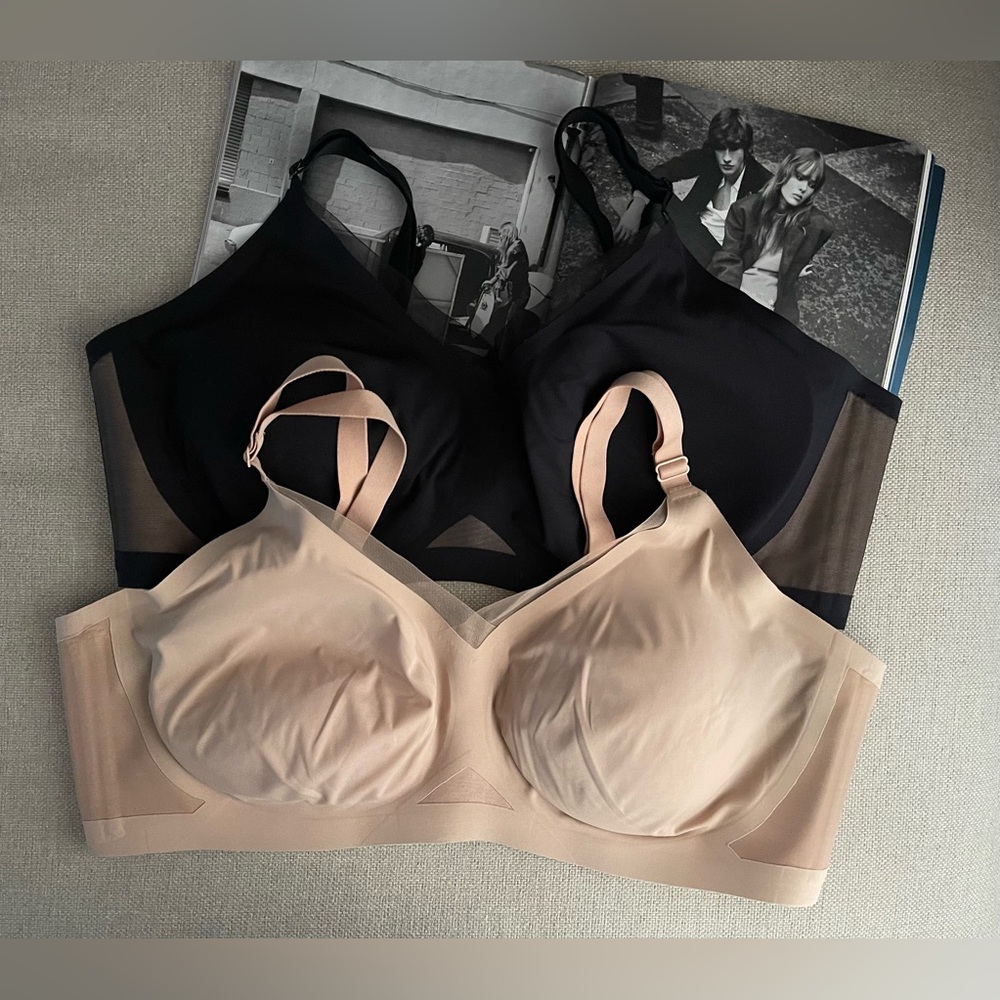 Honeylove CrossOver Bra / Bundle Of Two In Black & Tan/Sand Size 3X